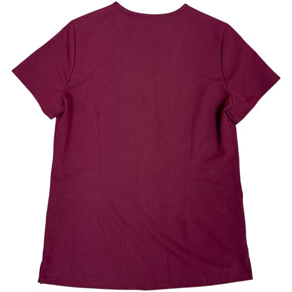 EUC Women's FIGS Casma 3-Pocket Scrub Top Burgundy FW1100 | Size XS - Picture 6 of 10